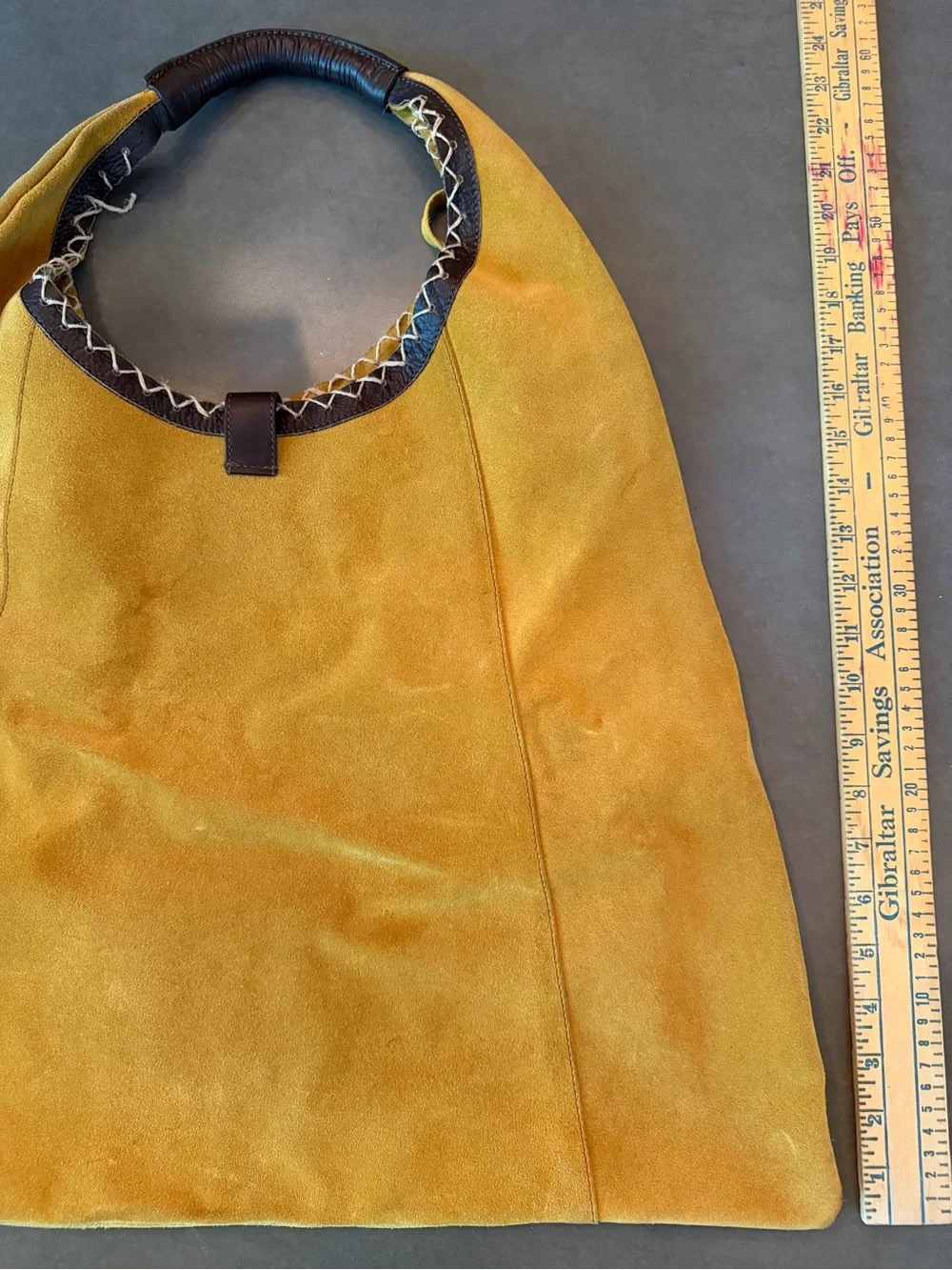 Gianni Notaro Italian Suede Hobo Bag - Mustard Made in Italy Shoulder Bag